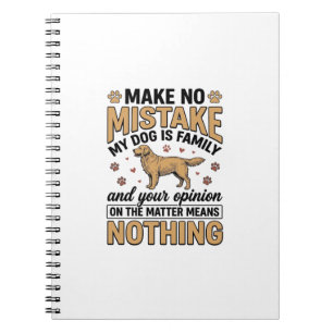 Hund ist Familie Vintage Retriever Typografie Desi Notizblock
