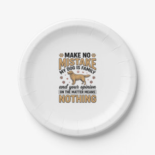 Hund ist Familie Vintage Retriever Typografie Desi Pappteller