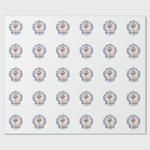 Hund ist Herz Amerikanische Flagge Sonnenbrille_1 Geschenkpapier