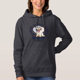 Hund ist Herz Amerikanische Flagge Sonnenbrille_1 Hoodie