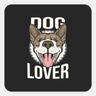 Hund ist mein bester Freund Quadratischer Aufkleber