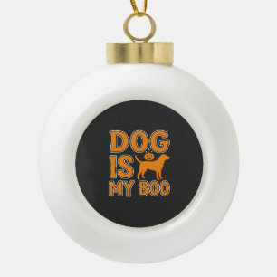 Hund ist mein Boo Halloween-Hund Keramik Kugel-Ornament