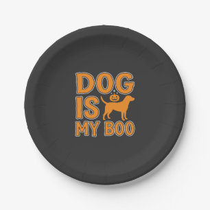 Hund ist mein Boo Halloween Hund Pappteller