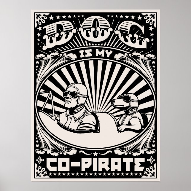Hund ist mein Co-Pirate Poster (Vorne)