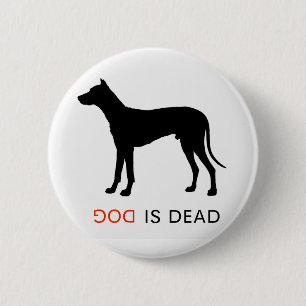 Hund ist toter Knopf Button