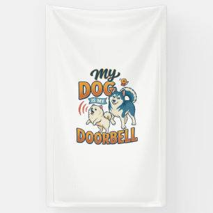 Hund ist Türklingel Bellen Weiß Blau_1 Banner