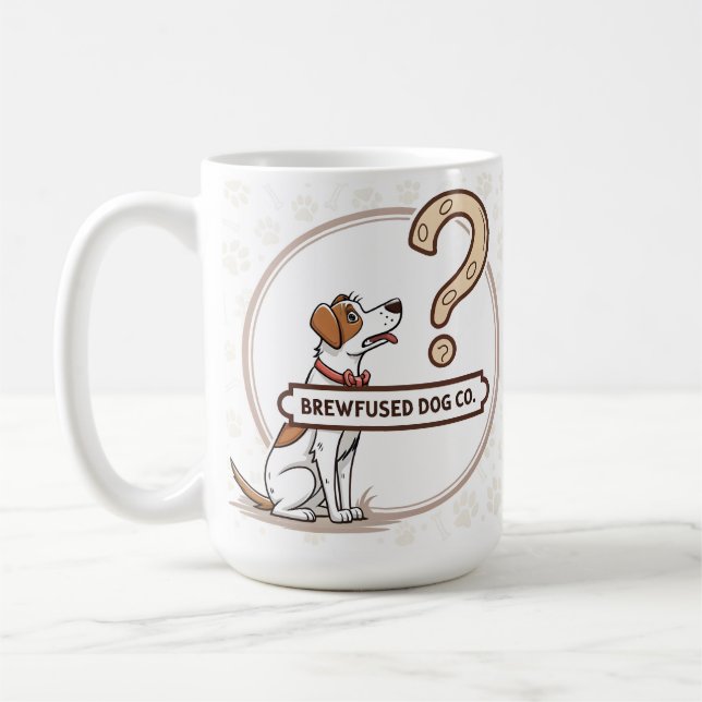 Hund ist verwirrte Kaffee-Tasse Kaffeetasse (Links)