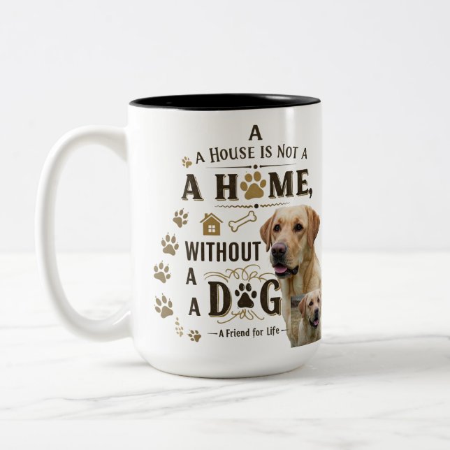 Hund ist Zuhause - Rustikale Liebe Tasse (Links)