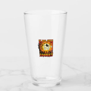Hund jagt Zombies Halloween Geister Hexe Mond Glas