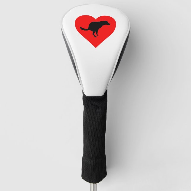 Hund Kacke Herz Golf Headcover (Vorderseite)