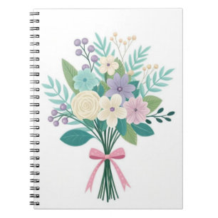 Hund Katze Florale Pastell Blumen Spiralblock Notizblock