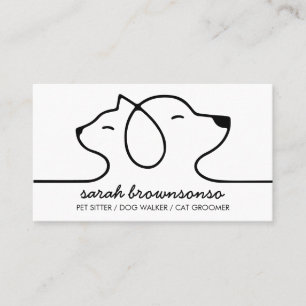Hund Katze Haustier Linienkunst Logo Veterinär Visitenkarte