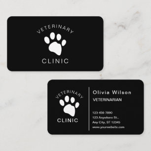 Hund Katze Tierklinik Tierarzt Einseitig Visitenkarte