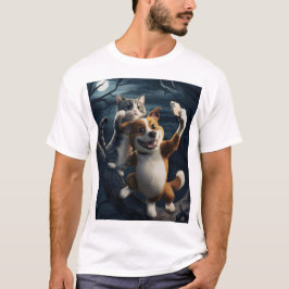Hund, Katze und Selfie. T-Shirt