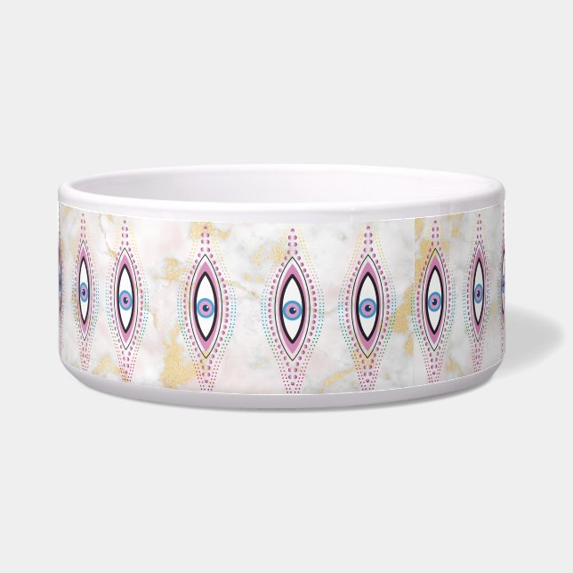 Hund Katze Wasser Futter Schüssel Design Auge (Vorderseite)