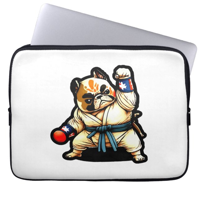 Hund kennt Karate Laptopschutzhülle (Vorderseite)