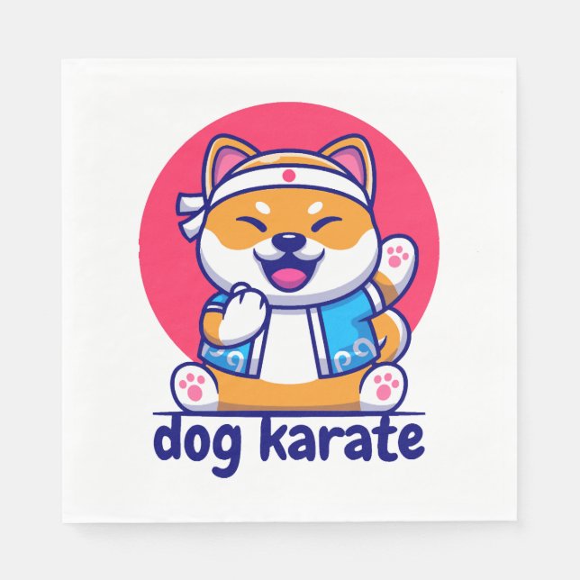 Hund kennt Karate Serviette (Vorderseite)
