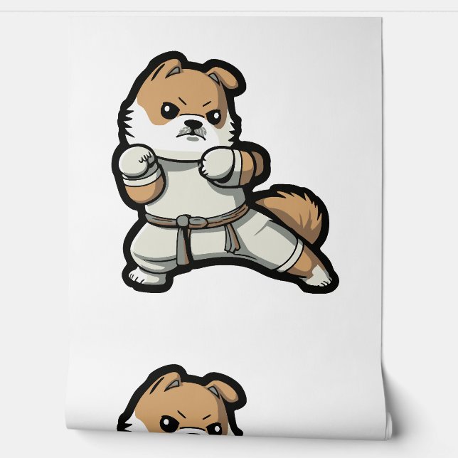 Hund kennt Karate Tapete (Abrollen)
