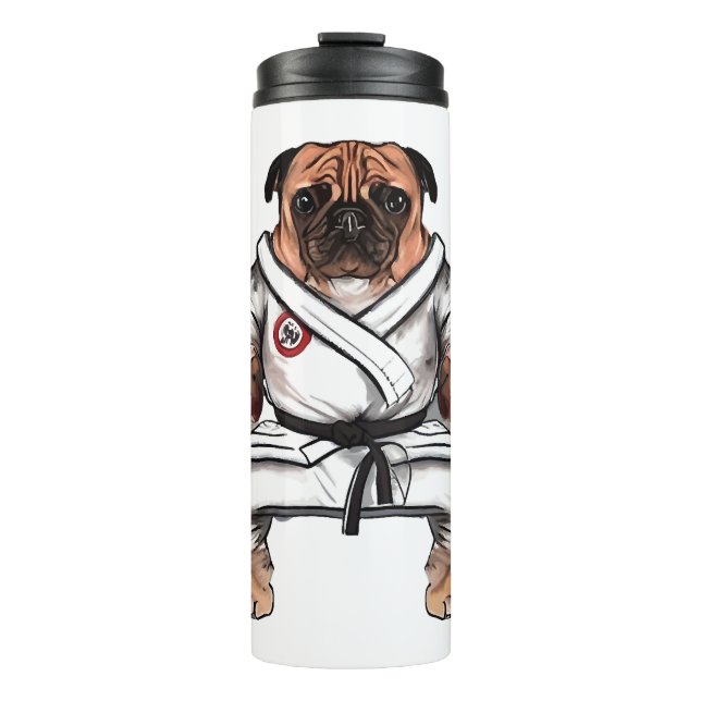 Hund kennt Karate Thermosbecher (Vorderseite)