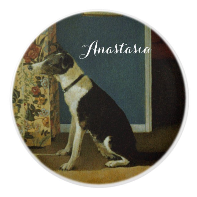 Hund  keramikknauf (Vorderseite)