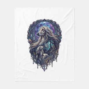 Hund Kristall Mond Enchanted Forest_1 Fleecedecke