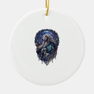 Hund Kristall Mond Verzauberter Wald_1 Keramik Ornament