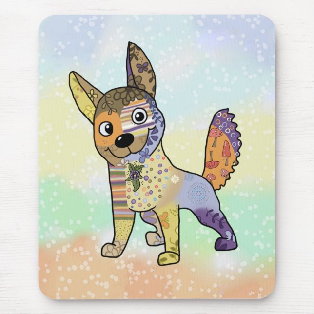 Hund kunterbunt  mousepad (Vorne)