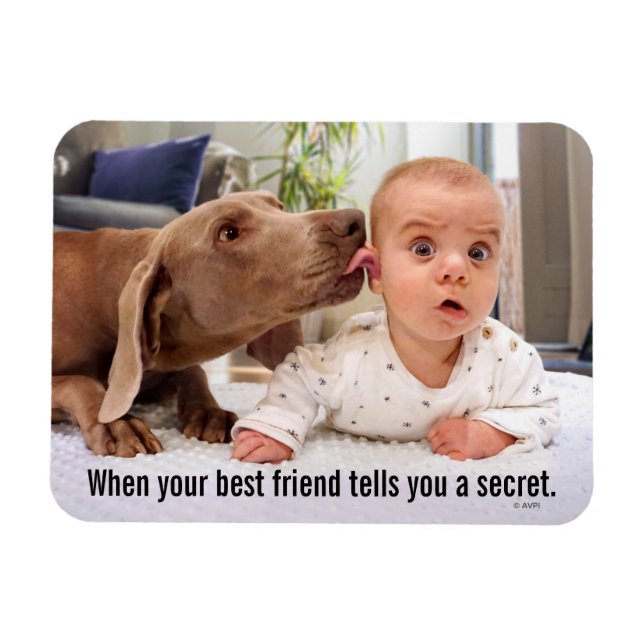 Hund lecken Baby's Ohr Magnet (Horizontal)