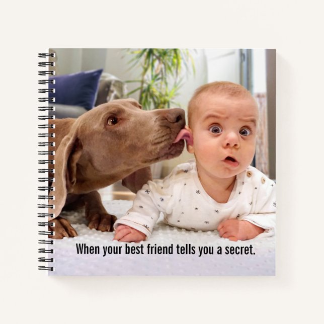 Hund lecken Baby's Ohr Notizbuch (Vorderseite)
