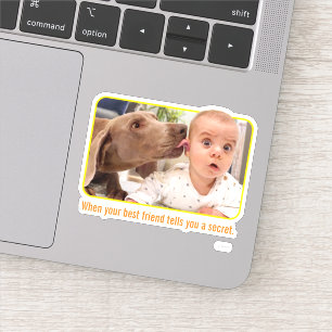 Hund leckt Baby's Ohr Aufkleber