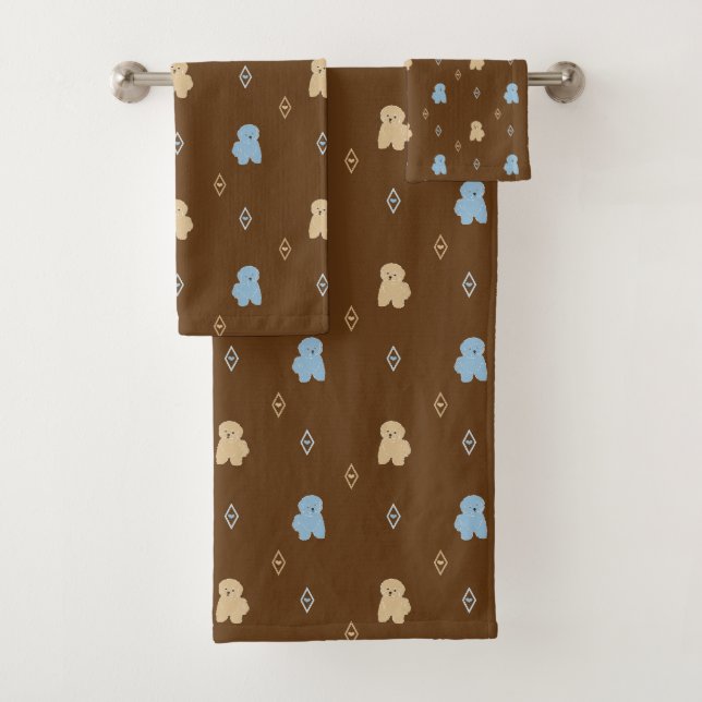 Hund Lhasa Apso Muster Badhandtuch Set (Insitu)