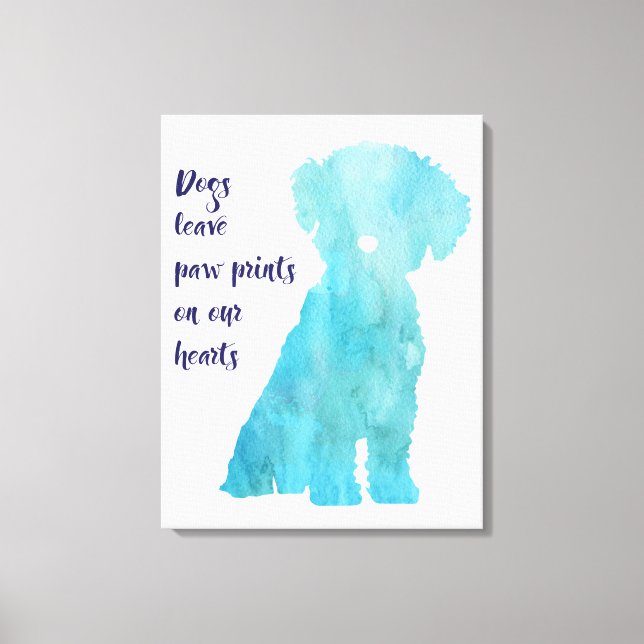 Hund liebt Bichon Frise Stil zeitgenössischen Druc Leinwanddruck (Vorderseite)