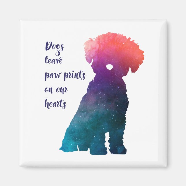Hund liebt Bichon Frise Stil zeitgenössischen Druc Magnet (Vorne)