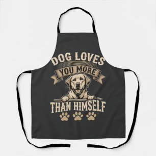 Hund liebt dich mehr als sich selbst Vintage Schürze