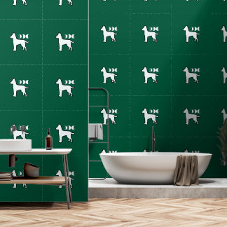 Hund Logo Dunkelgrün Weißer Hund Haustier Tapete