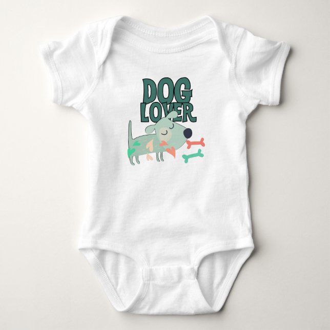 Hund Lover Baby Strampler (Vorderseite)