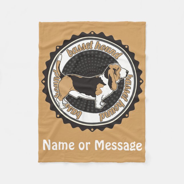 Hund Lover Basset Hound Blanket Individuelle Name Fleecedecke (Vorderseite)