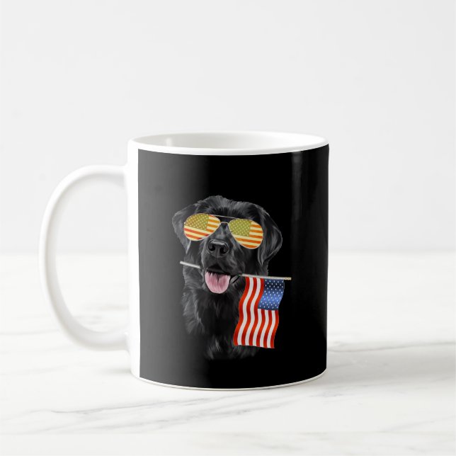 Hund Lover | Black Labrador USA Flag Kaffeetasse (Links)