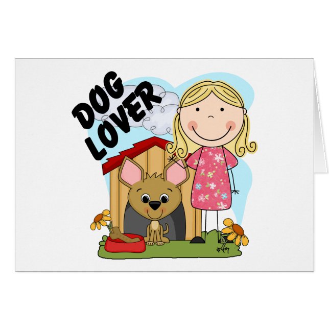 Hund Lover Blond Girl T - Shirt und Geschenke (Vorderseite (Horizontal))