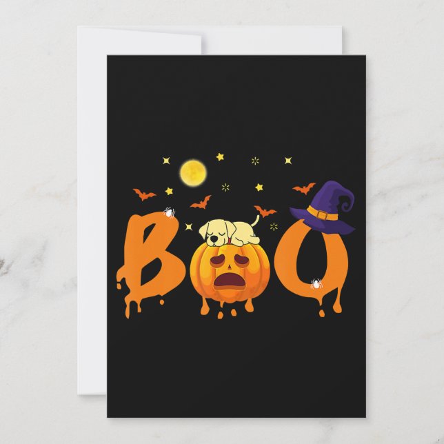 Hund Lover |Boo Halloween Labrador schläft auf Pum Karte (Vorderseite)