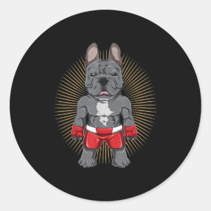 Hund Lover Brave French Bulldog Fighter Runder Aufkleber