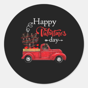 Hund Lover   Chocolate Labrador Happy Valentine Runder Aufkleber