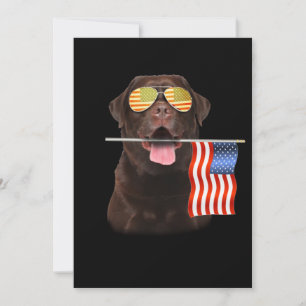 Hund Lover Chocolate Labrador, USA - Flagge Karte