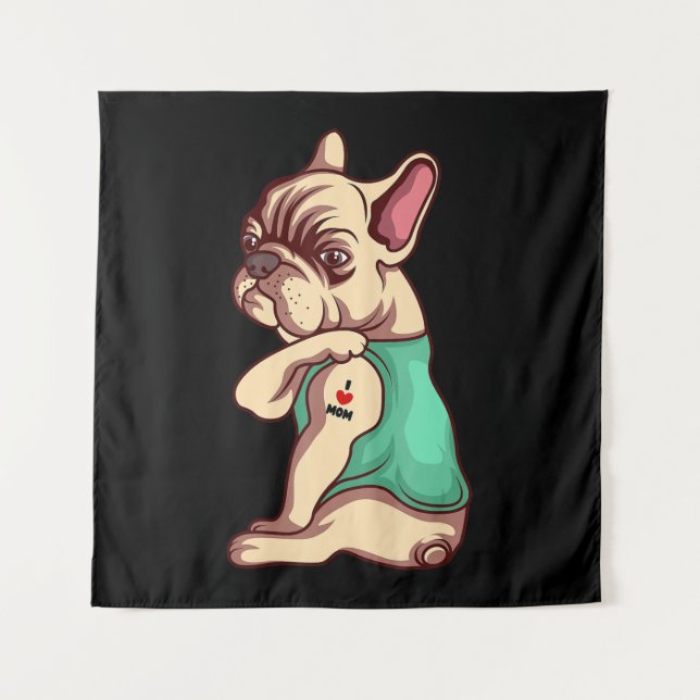 Hund Lover | Coole französische Bulldog I Liebe Ma Wandteppich (Vorderseite)
