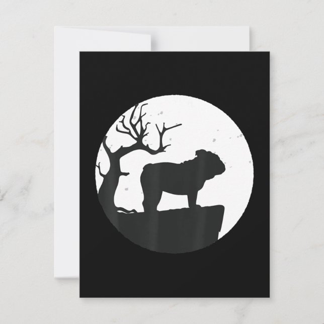 Hund Lover | English Bulldog Silhouette Halloween Dankeskarte (Vorderseite)