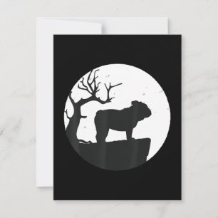 Hund Lover   English Bulldog Silhouette Halloween Dankeskarte