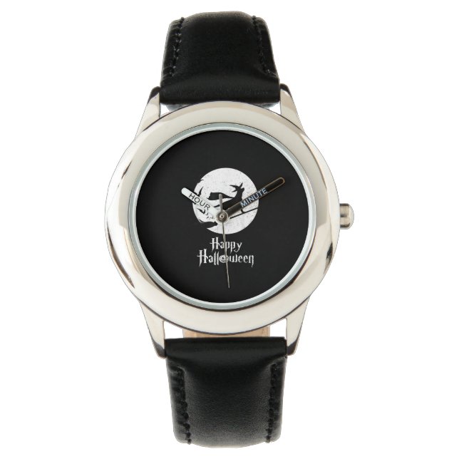 Hund Lover | Frohe Halloween-Labrador Hexenmeister Armbanduhr (Vorderseite)