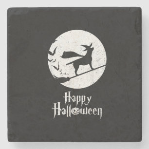 Hund Lover Frohe Halloween-Labrador Hexenmeister Steinuntersetzer