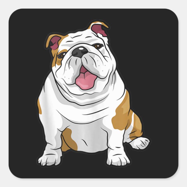 Hund Lover | Funny English Bulldog Welppy Gift Quadratischer Aufkleber (Vorderseite)