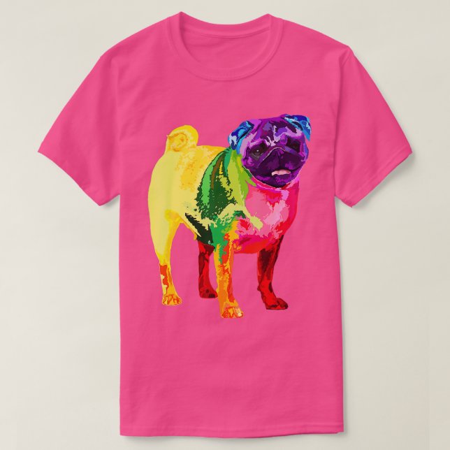 Hund Lover gibt Mops für weibliche farbige Mops Mä T-Shirt (Design vorne)